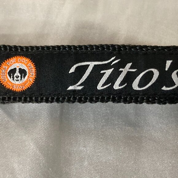 Tito's Handmade Vodka Dog Collar - Black & Orange - Size M (21" Maximum) - Picture 3 of 3